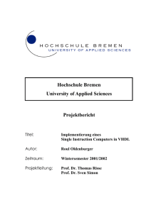 Hochschule Bremen University of Applied Sciences Projektbericht