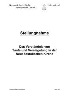 Das Verständnis von Taufe und Versiegelung in der