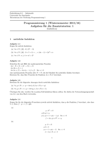 Aufgaben für die Zusatztutorien: 1