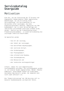 Servicekatalog Userguide