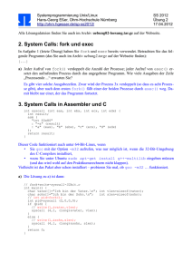 2. System Calls: fork und exec 3. System Calls in Assembler und C