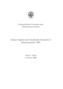 Lineare Algebra und Analytische Geometrie 2 Sommersemester 2007