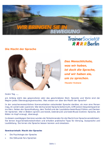 Die Macht der Sprache - TrainerSocietät Berlin