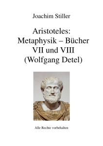 Aristoteles: Metaphysik – Bücher VII und VIII