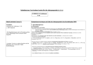 Schulinternes Curriculum Latein für die