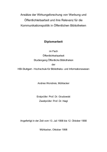 Ans&auml;tze der Wirkungsforschung von Werbung und
