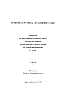Wertorientierte Gestaltung von Kundenbeziehungen