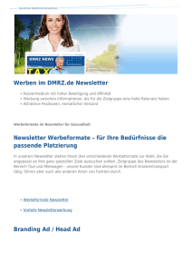 Werben im DMRZ.de Newsletter Newsletter Werbeformate – für Ihre