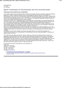 Begriff "Fachtherapeut f&uuml;r Psychotherapie" darf nicht verwendet