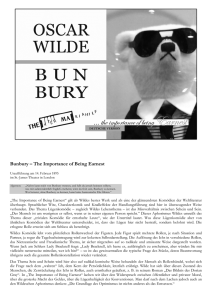 Bunbury – The Importance of Being Earnest