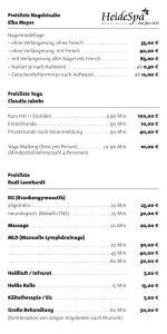 35,00 € 40,00 € 65,00 € ab 0,50 € Preisliste Yoga Claudia Jakobs