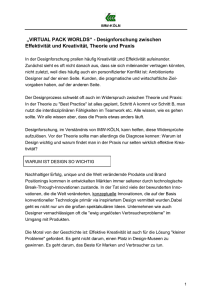 &bdquo;VIRTUAL PACK WORLDS&ldquo; - Designforschung zwischen Effektivit&auml;t