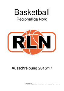 Ausschreibung f&uuml;r die Saison 2012/13 - Basketball
