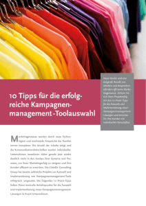 management -Toolauswahl - kampagnenmanagement