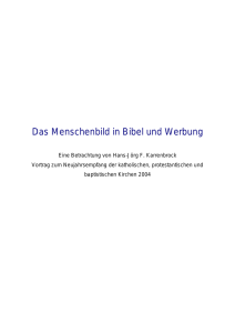 Das Menschenbild in Bibel und Werbung