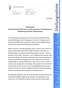 Deutscher Richterbund (PDF, 73 KB, Datei ist nicht barrierefrei)
