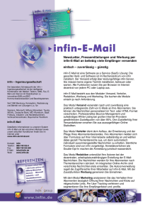 NewsLetter, Pressemitteilungen und Werbung per infin-E