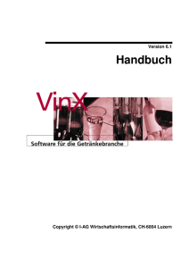 Handbuch - VinX - Software für die Getränkebranche