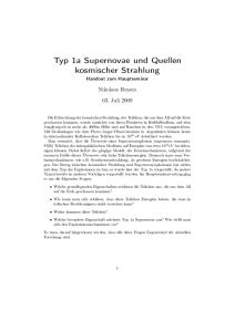 Typ 1a Supernovae und Quellen kosmischer Strahlung