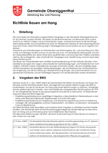 Gemeinde Obersiggenthal Richtlinie Bauen am Hang
