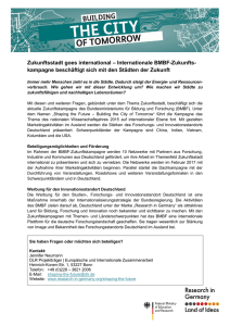 Zukunftsstadt goes international – Internationale BMBF