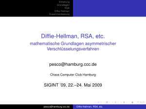 Diffie-Hellman, RSA, etc. - mathematische Grundlagen