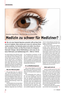 Medizin zu schwer für Mediziner?