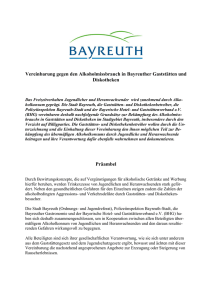 Vereinbarung gegen den Alkoholmissbrauch in Bayreuther