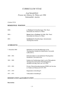 curriculum vitae - International Theological Institute