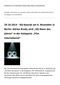 „GQ Mann des Jahres“ in der Kategorie „Film International“