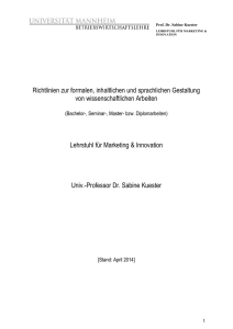 Richtlinien zur formalen, inhaltlichen und sprachlichen Gestaltung