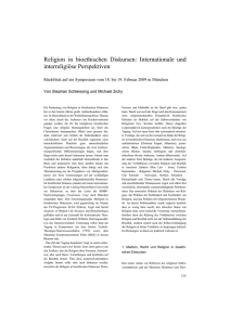 Religion in bioethischen Diskursen: Internationale und interreligiöse