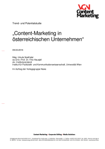 &bdquo;Content-Marketing in &ouml;sterreichischen Unternehmen&ldquo;
