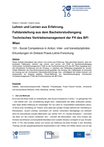 Lehren und Lernen aus Erfahrung. Falldarstellung aus dem