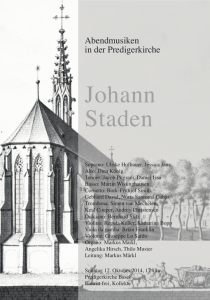 Johann Staden - Abendmusiken in der Predigerkirche Basel