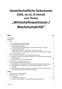 „Wirtschaftswachstum / Wachstumskritik“