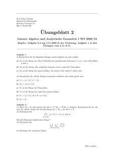 Ubungsblatt 2 - Institut für Mathematik