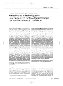 Klinische und mikrobiologische Untersuchungen zur
