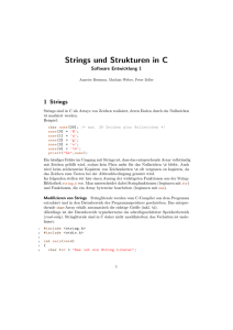 Strings und Strukturen in C