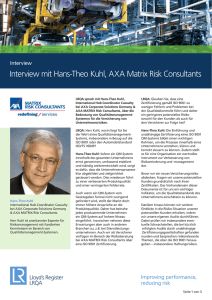 LRQA-Interview mit Hans-Theo Kuhl, AXA MATRIX Risk Consultants