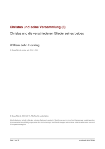 Christus und seine Versammlung (3)