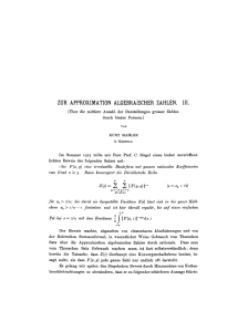 Zur Approximation algebraischer Zahlen. III.
