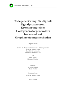 Codegenerierung für digitale Signalprozessoren: Erweiterung eines