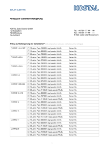 Antrag auf Garantieverlängerung