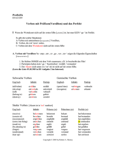 PrefixEk Verben mit Präfixen(Vorsilben) und das Perfekt Schwache