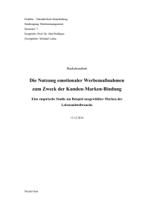 Die Nutzung emotionaler Werbemaßnahmen zum Zweck der