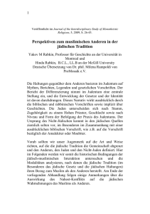 Judentum und Islam_Prof Rabkin_ProMosaik_DE