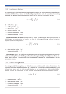 2.1.3 Darcy-Weisbach-Gleichung 2.1.4 Gauckler-Manning