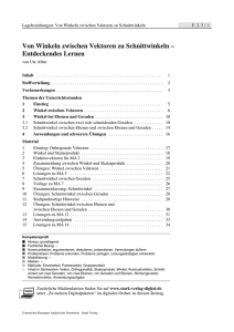 Von Winkeln zwischen Vektoren zu Schnittwinkeln