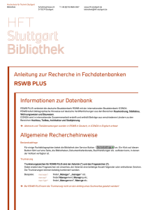 RSWB PLUS - HFT Stuttgart